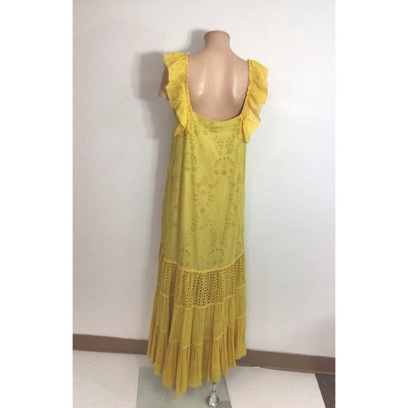 Anthropologie Payal Jain Fallon Eyelet Maxi Dress Womens 8 - Picture 3 of 10
